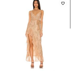 Nude long gown dress